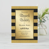 Invitation Brunch en or noir et mousseux (Debout devant)