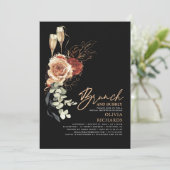 Invitation Brunch en terre cuite et Fête des mariées noire (Debout devant)