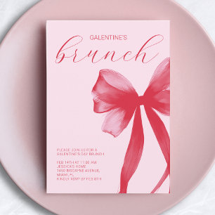 Invitation Brunch entre amies Galentine’s avec un nœud aquare