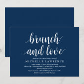 Invitation Brunch et Amour, Fête des mariées moderne Fête  (Devant / Derrière)