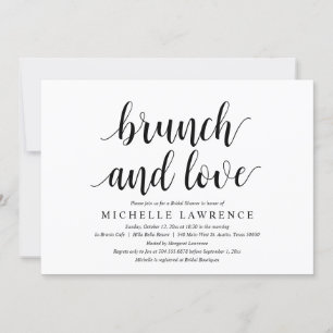 Invitation Brunch et Amour, Fête des mariées moderne Fête 