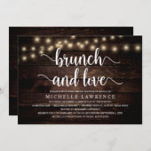 Invitation Brunch et Amour, Fête des mariées rustique (Devant / Derrière)