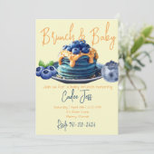 Invitation Brunch et baby shower de bleuets (Debout devant)