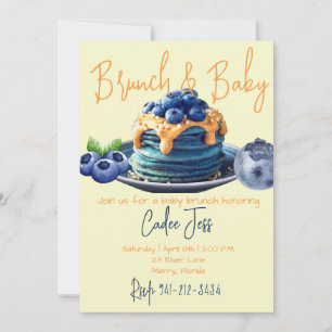 Invitation Brunch et baby shower de bleuets