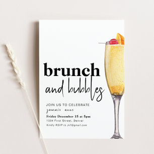 Invitation Brunch et Bubbles Modèle de réception