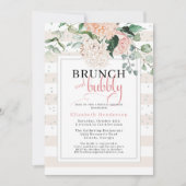 Invitation Brunch et Bubbly Blush Fête des mariées florale ro (Devant)