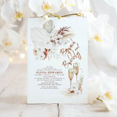 Invitation Brunch et Bubbly Boho Pampas Grass Fête des mariée