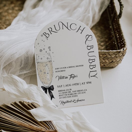 Invitation Brunch et Bubbly Bow Baby Shower Nuptial