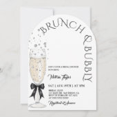 Invitation Brunch et Bubbly Bow Baby Shower Nuptial (Devant)