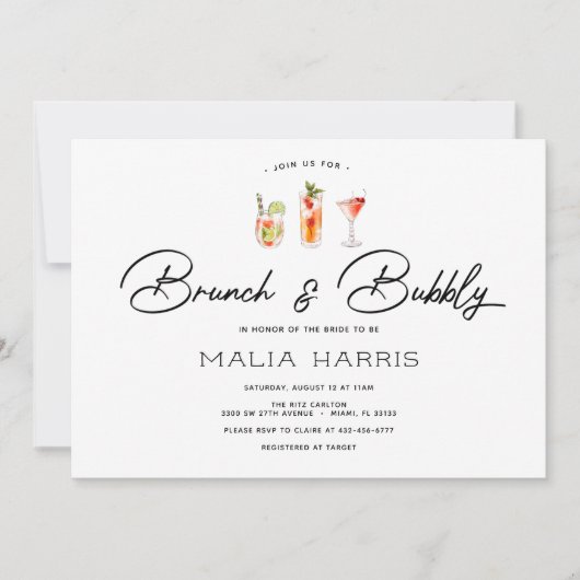 Invitation Brunch et Bubbly Bridal Douche (Devant)