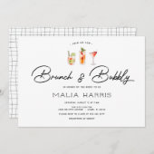 Invitation Brunch et Bubbly Bridal Douche (Devant / Derrière)