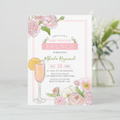 Invitation Brunch et Bubbly | Brunch Baby shower rose (Debout devant)