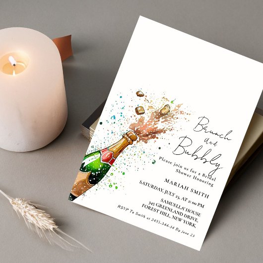 Invitation Brunch Et Bubbly Champagne nuptiale Douche