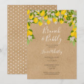 Invitation Brunch et Bubbly Citrons Rustiques  Réception de M (Devant / Derrière)