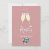 Invitation Brunch Et Bubbly Code QR Rose Poussiéreuse Enterre (Dos)