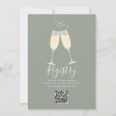 Invitation Brunch Et Bubbly Code QR Vert Sauge Enterrement de (Dos)