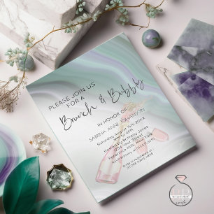 Invitation Brunch et Bubbly Dreamy Mint Sage et Violet