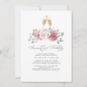Invitation Brunch et Bubbly Dusty Fête des mariées Rose (Devant)