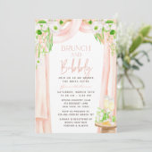 Invitation Brunch Et Bubbly Élégante Fête des mariées Florale (Debout devant)