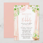 Invitation Brunch Et Bubbly Élégante Fête des mariées Florale (Devant / Derrière)