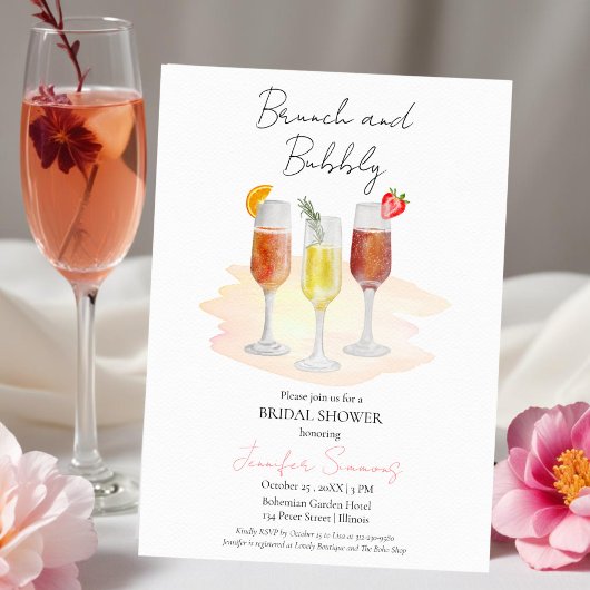 Invitation Brunch et Bubbly | Fête des mariées Cocktails