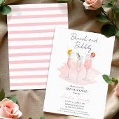 Invitation Brunch et Bubbly | Fête des mariées Cocktails rose