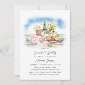 Invitation Brunch et Bubbly Fête des mariées d'été (Devant)