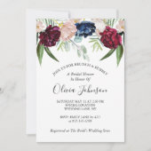 Invitation Brunch et Bubbly Fête des mariées florale élégante (Devant)