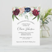 Invitation Brunch et Bubbly Fête des mariées florale élégante (Debout devant)