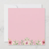 Invitation Brunch et Bubbly Fête des mariées florale rose (Dos)