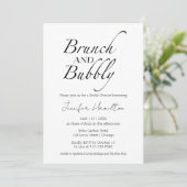 Invitation Brunch et Bubbly | Fête des mariées noire et blanc (Debout devant)