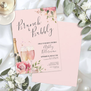 Invitation Brunch Et Bubbly Floral Baby Shower De Mariage
