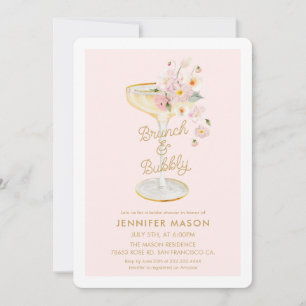 Invitation Brunch et bubbly Garden Floral rose