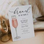 Invitation Brunch et Bubbly Mariage de champagne Brunch<br><div class="desc">Mariage post Brunch invitation avec une flûte d'aquarelle de champagne rose. Customisez avec vos informations pour les jeunes mariés. Cliquez sur "cliquer pour customiser plus loin" pour modifier le style,  la taille ou la couleur de la police.</div>