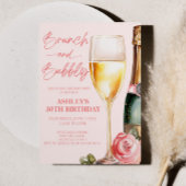 Invitation Brunch et Bubbly Mimosa Champagne fête d'anniversa