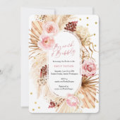 Invitation Brunch et Bubbly Moderne Boho rose Floral Bride (Devant)