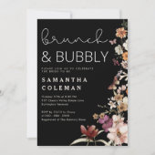 Invitation Brunch et Bubbly Moderne Script Fête des mariées B (Devant)