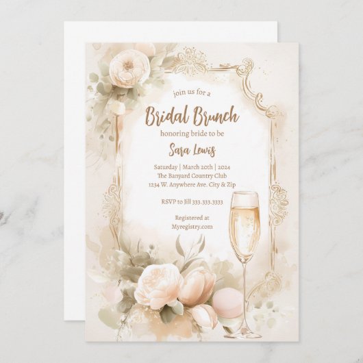 Invitation Brunch et Bubbly nuptiale invitation-br1 (Devant / Derrière)