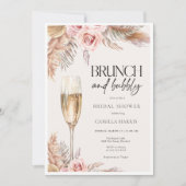 Invitation Brunch et Bubbly Pampas Grass Fête des mariées (Devant)