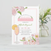 Invitation Brunch et Bubbly | Pink Floral Graduation Party (Debout devant)