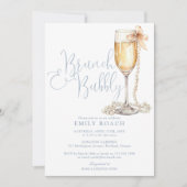 Invitation Brunch Et Bubbly QR Code Dusty Fête des mariées Bl (Devant)