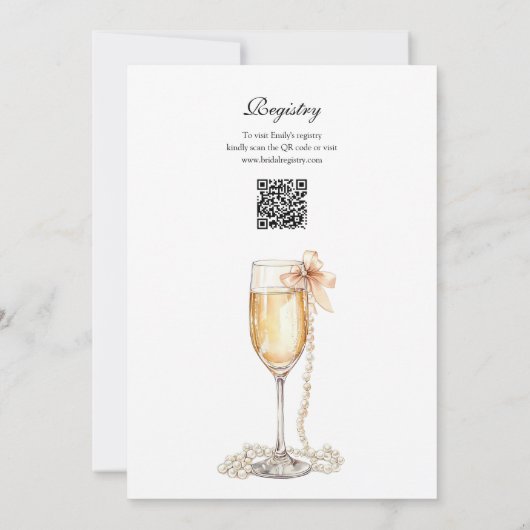 Invitation Brunch Et Bubbly QR Code Fête des mariées (Dos)