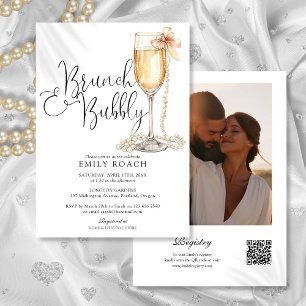 Invitation Brunch Et Bubbly QR Code Fête des mariées photo