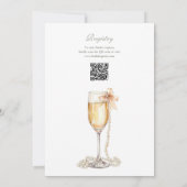 Invitation Brunch Et Bubbly QR Code Sage Fête des mariées ver (Dos)