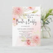 Invitation Brunch et Bubbly rose Fête des mariées florale Inv (Debout devant)