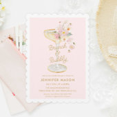 Invitation Brunch et bubbly rose florale