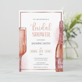 Invitation Brunch et Bubbly Rose Gold Prosecco Fête des marié (Debout devant)