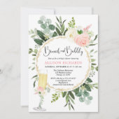 Invitation Brunch et Bubbly rose or verdure douche nuptiale (Devant)