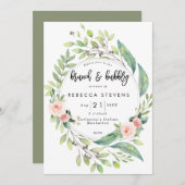 Invitation brunch et bubbly verdure vif douche nuptiale (Devant / Derrière)