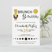 Invitation Brunch et bulle blanc noir noir douche nuptiale (Debout devant)